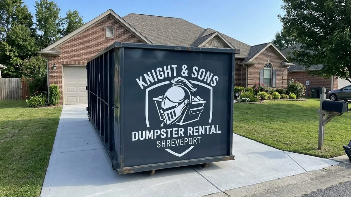 Roll-off dumpster rental in Blanchard, LA delivered by Knight & Sons Dumpster Rental Shreveport Roll-off dumpster rental in Blanchard, LA delivered by Knight & Sons Dumpster Rental Shreveport