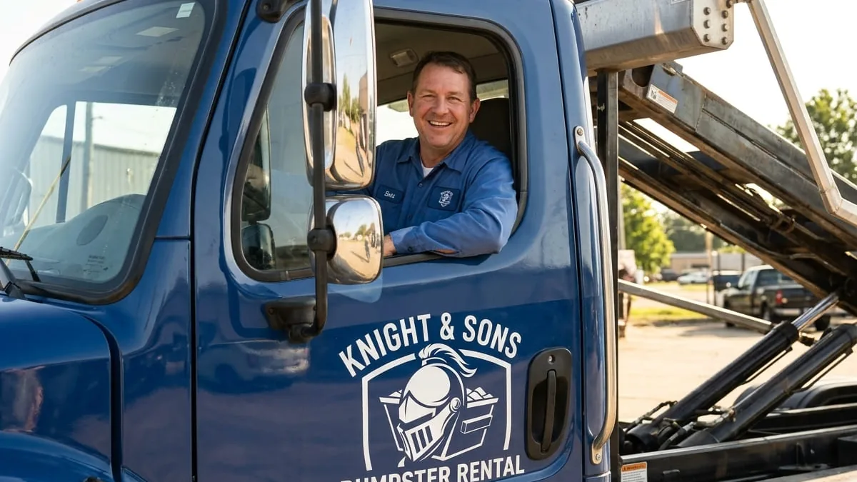 Roll-off dumpster rental in Dixie Inn, LA delivered by Knight & Sons Dumpster Rental Shreveport Roll-off dumpster rental in Dixie Inn, LA delivered by Knight & Sons Dumpster Rental Shreveport