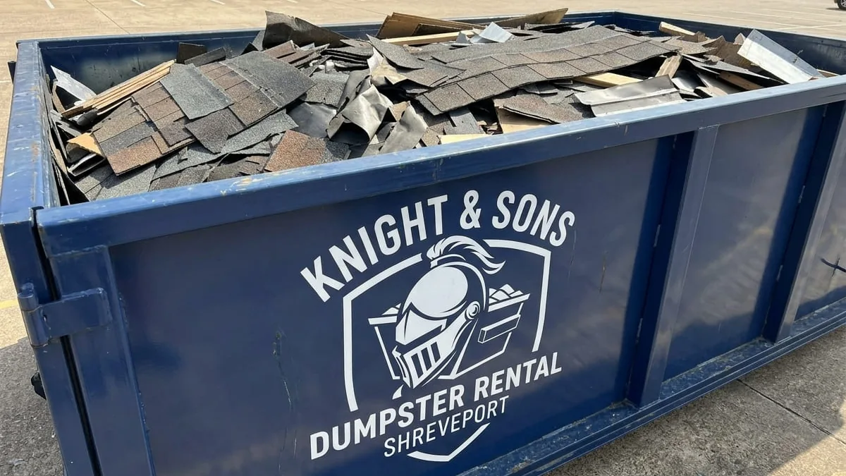 Roll-off dumpster rental in Minden, LA delivered by Knight & Sons Dumpster Rental Shreveport Roll-off dumpster rental in Minden, LA delivered by Knight & Sons Dumpster Rental Shreveport