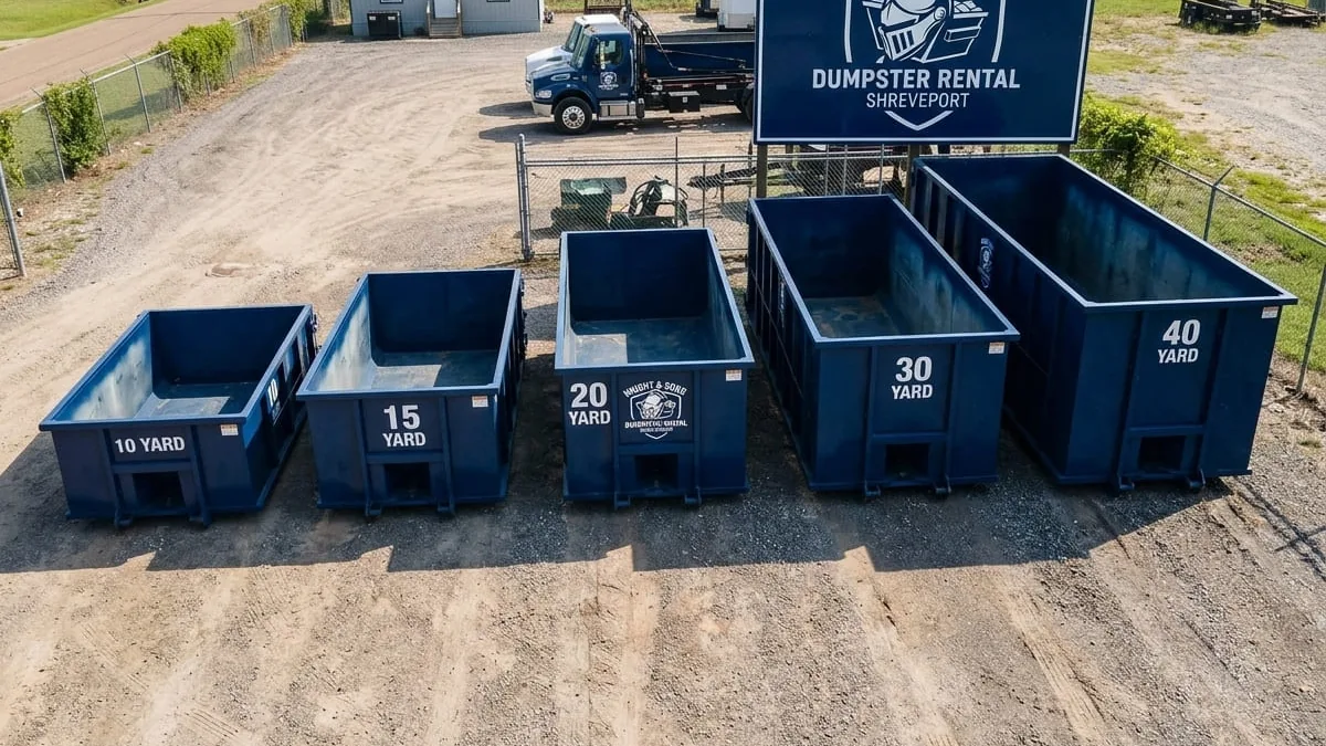 Dumpster sizes available in Shreveport, LA Dumpster sizes available in Shreveport, LA